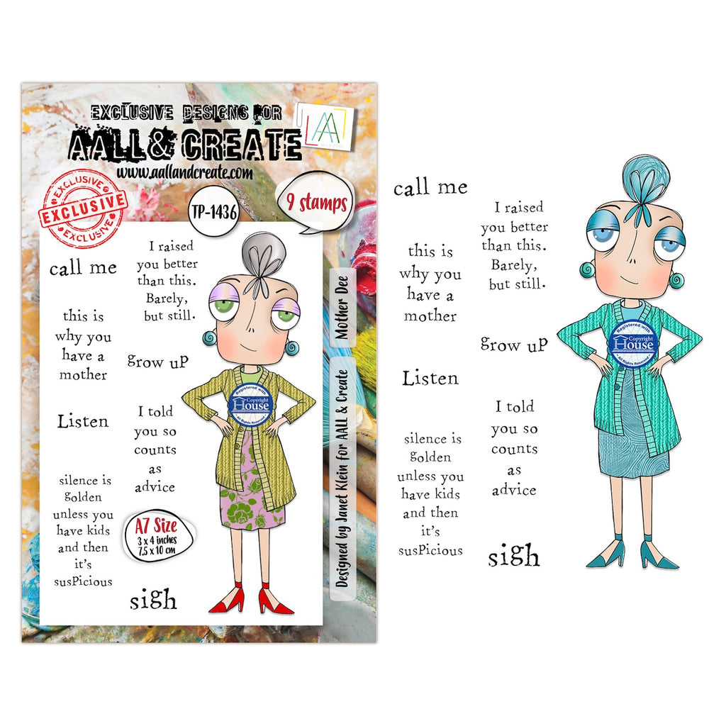 AALL & Create Mother Dee A7 Clear Stamp Set 1436
