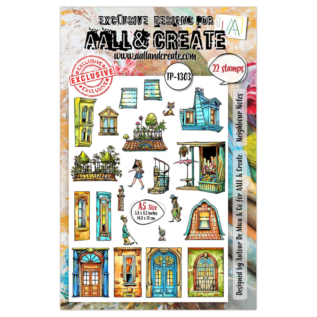 AALL & Create Neighbour Notes A5 Clear Stamp Set 1303