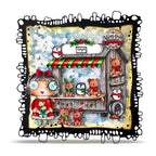 AALL & Create North Pole Toy Company A7 Clear Stamp Set 1392 toys little girl holding present red bow toys card