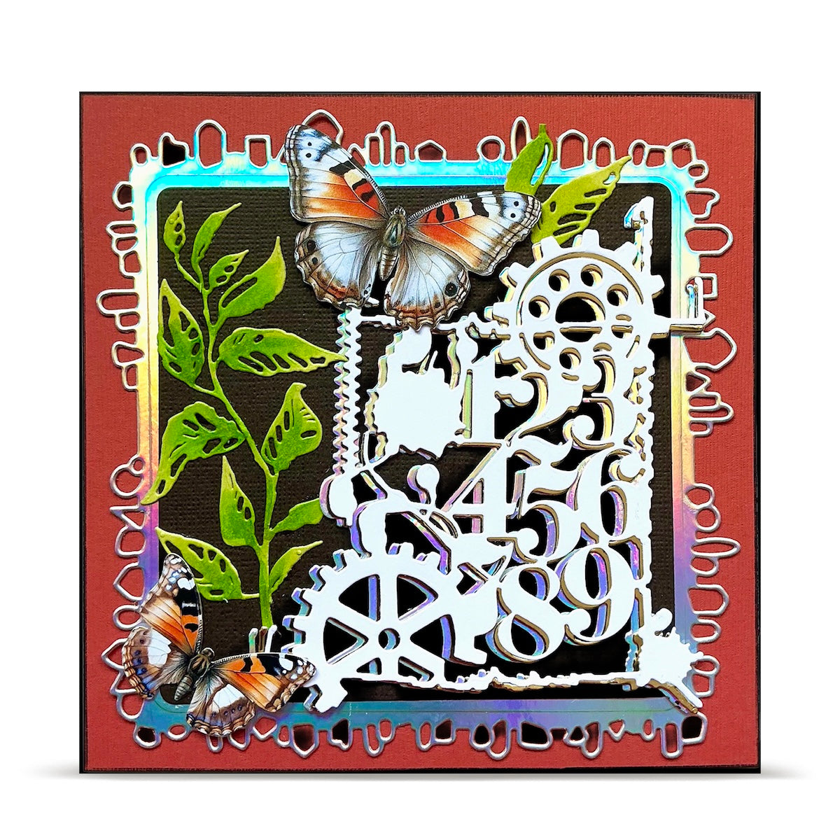 AALL & Create Number Crunching Die di-021 colored butterflies numbers leaves 