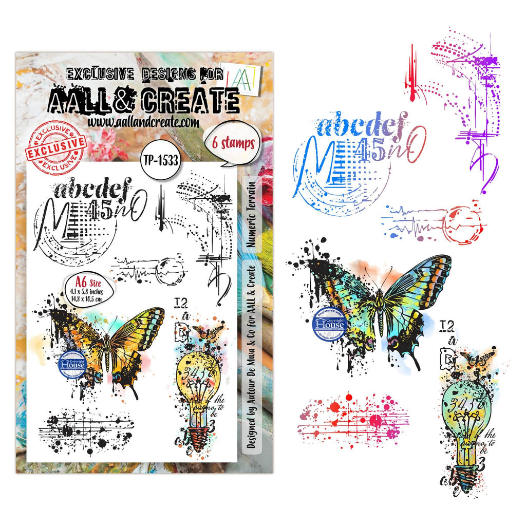 AALL & Create Numeric Terrain A6 Clear Stamp Set 1533