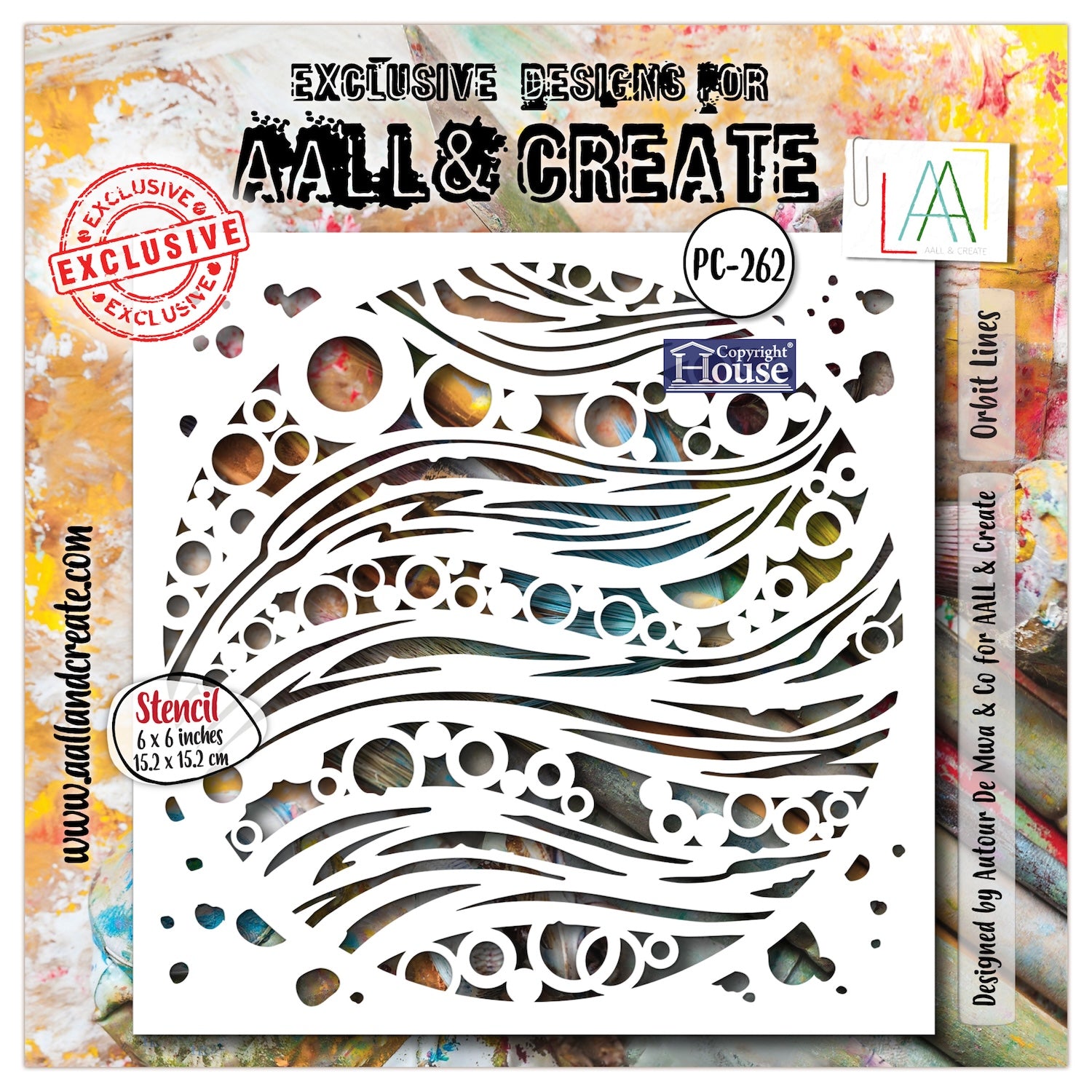 AALL & Create Orbit Lines 6x6 Stencil pc-262