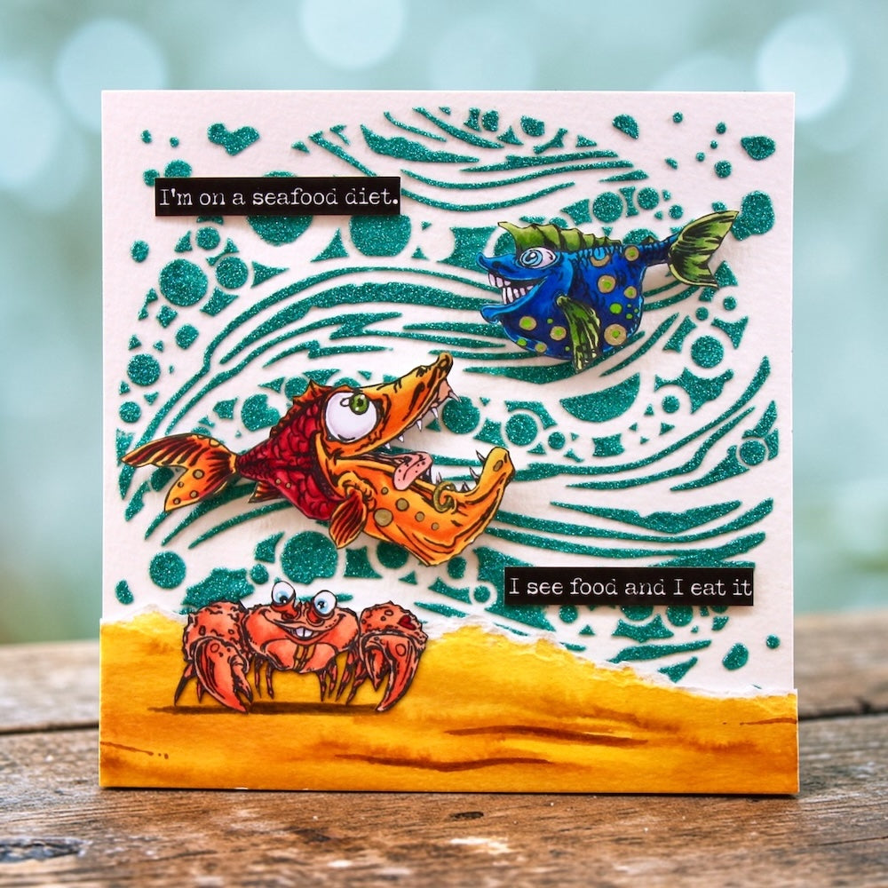 AALL & Create Orbit Lines 6x6 Stencil pc-262 fish