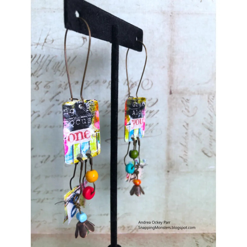 AALL & Create POWER WORDS 24 Washi Tape 24 colored earrings safety pinks colored beads | color-code:ALT02
