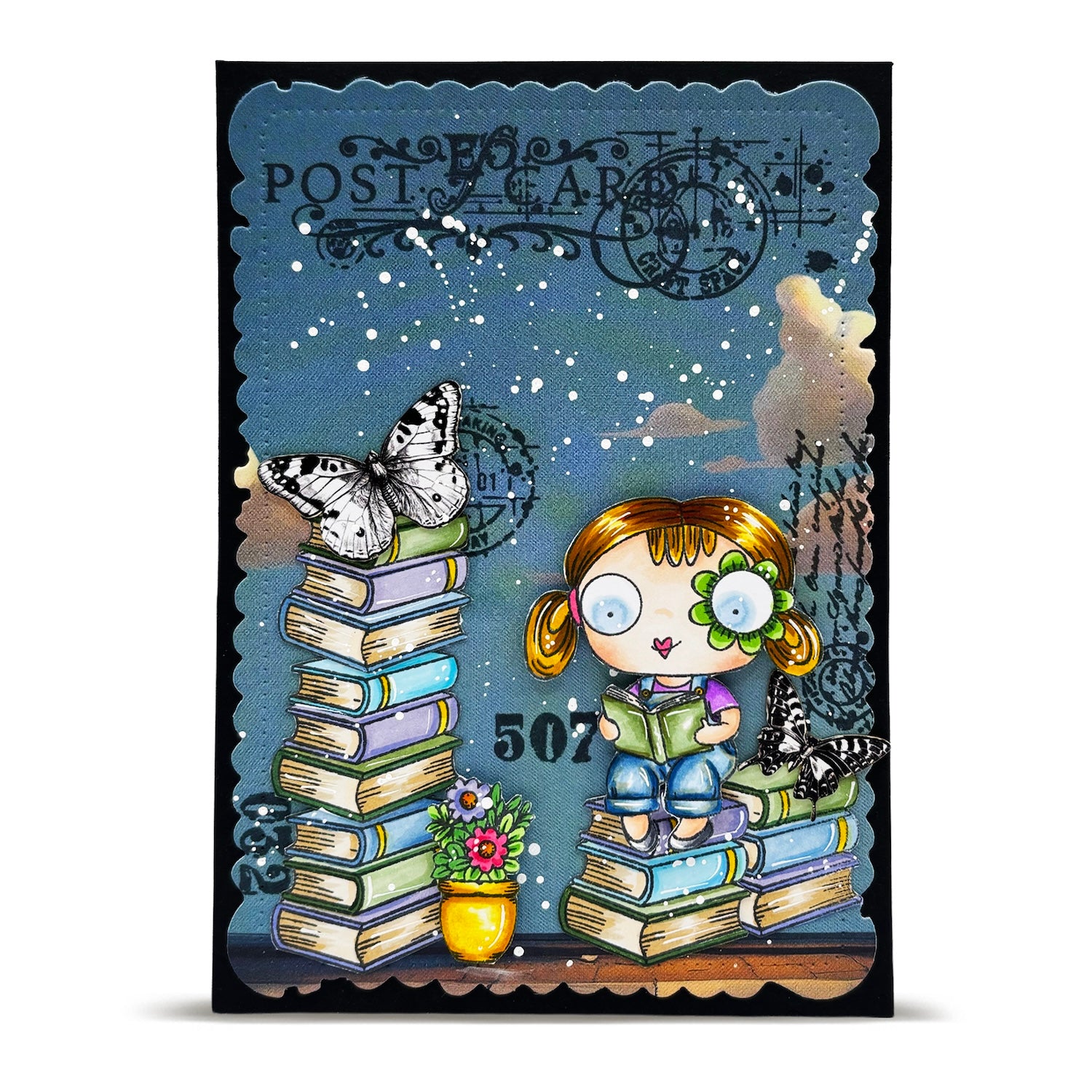 AALL & Create Page Turner A7 Clear Stamp Set 1359 postcard
