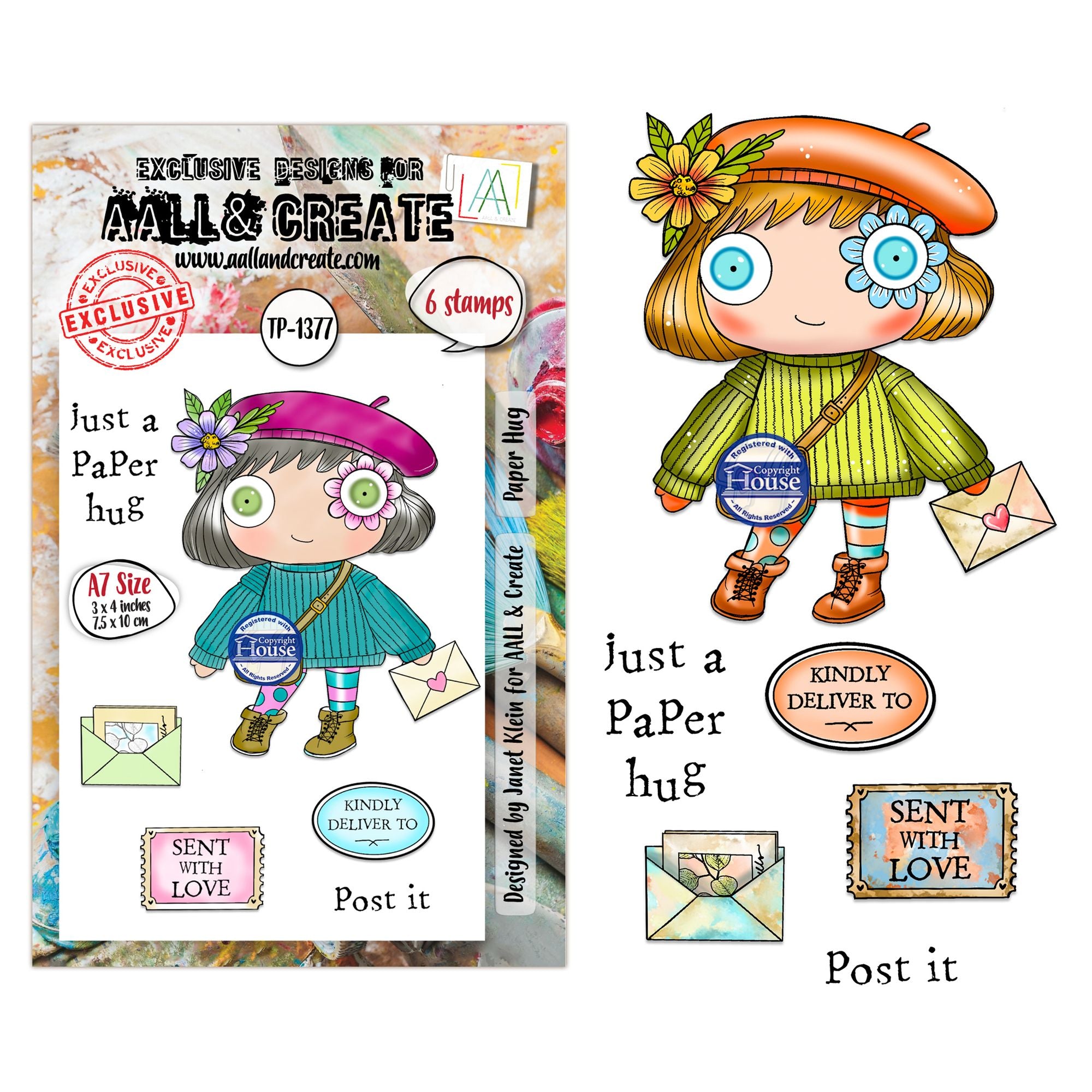 AALL & Create Paper Hug A7 Clear Stamp Set 1377