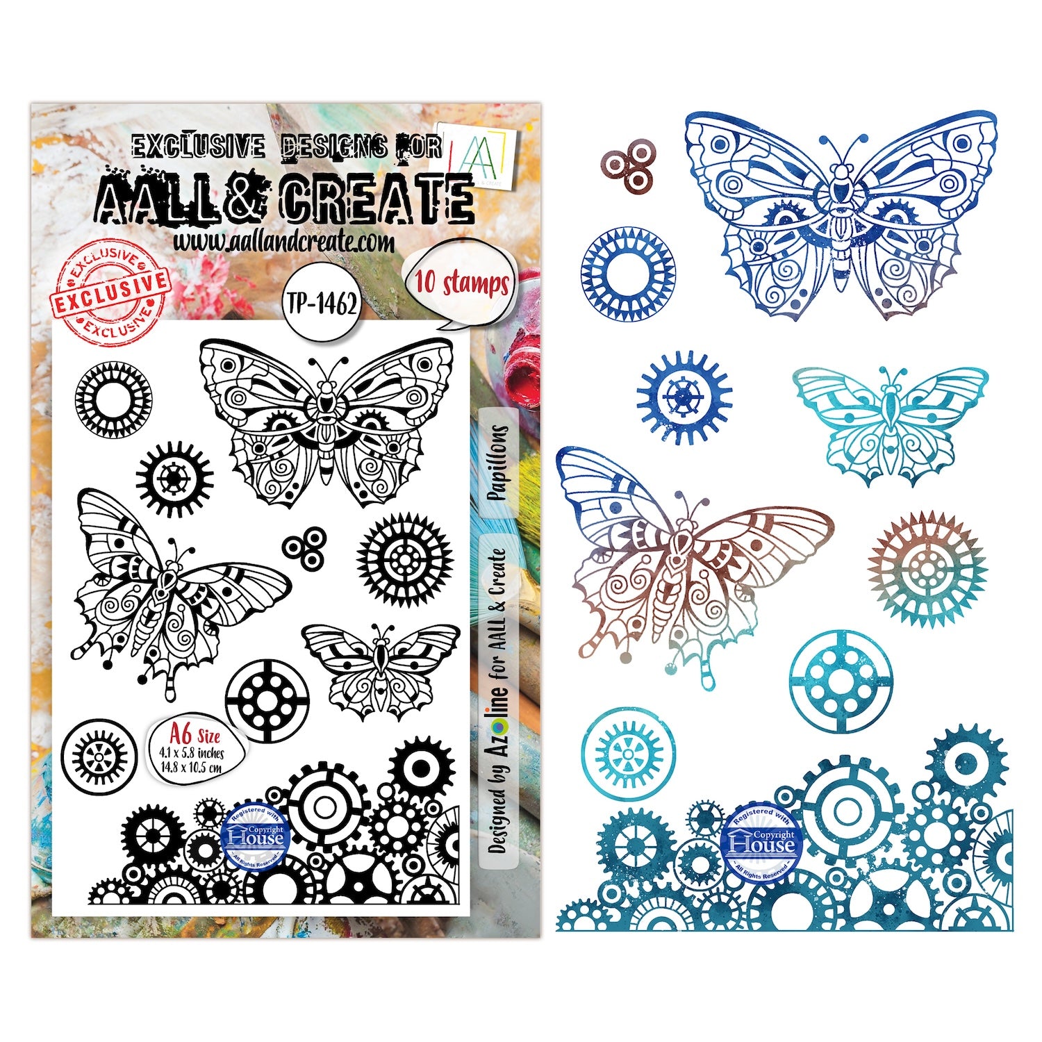 AALL & Create Papillons A6 Clear Stamp Set 1462
