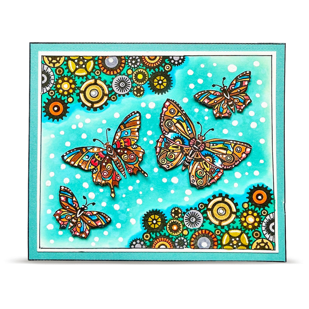 AALL & Create Papillons A6 Clear Stamp Set 1462 butterflies