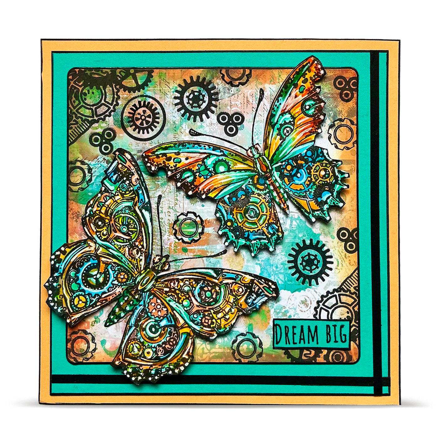 AALL & Create Papillons A6 Clear Stamp Set 1462 butterflies dream big