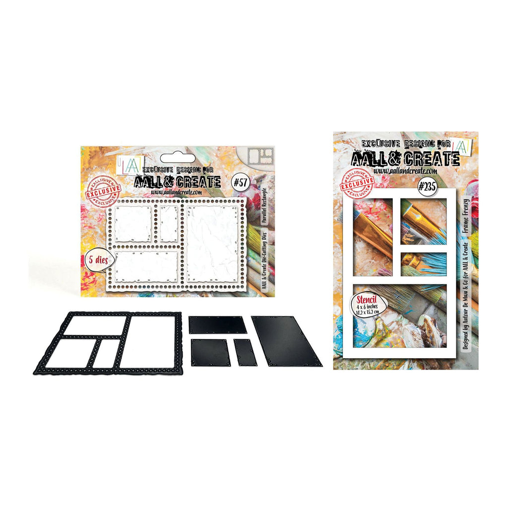 AALL & Create Parallel Rectangle Frame Stencil and Die Bundle