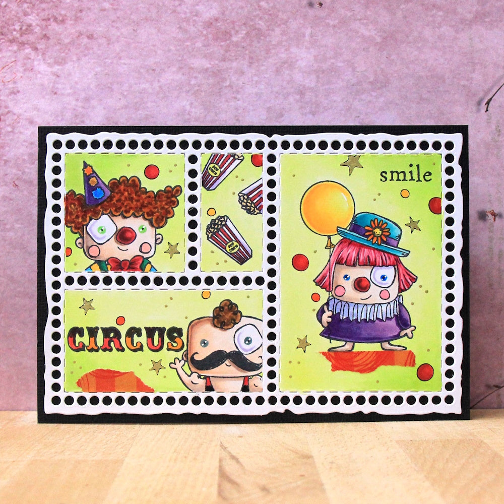 AALL & Create Parallel Rectangle Frame Stencil and Die Bundle clown