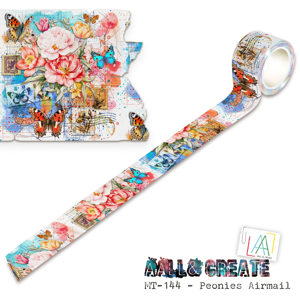 AALL & Create Peonies Airmail Layer It Up Washi Tape 144
