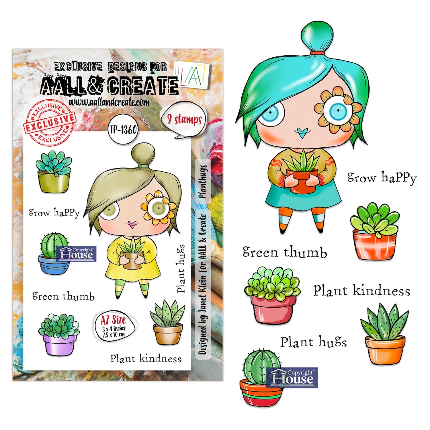 AALL & Create Plant Hugs A7 Clear Stamp Set 1360
