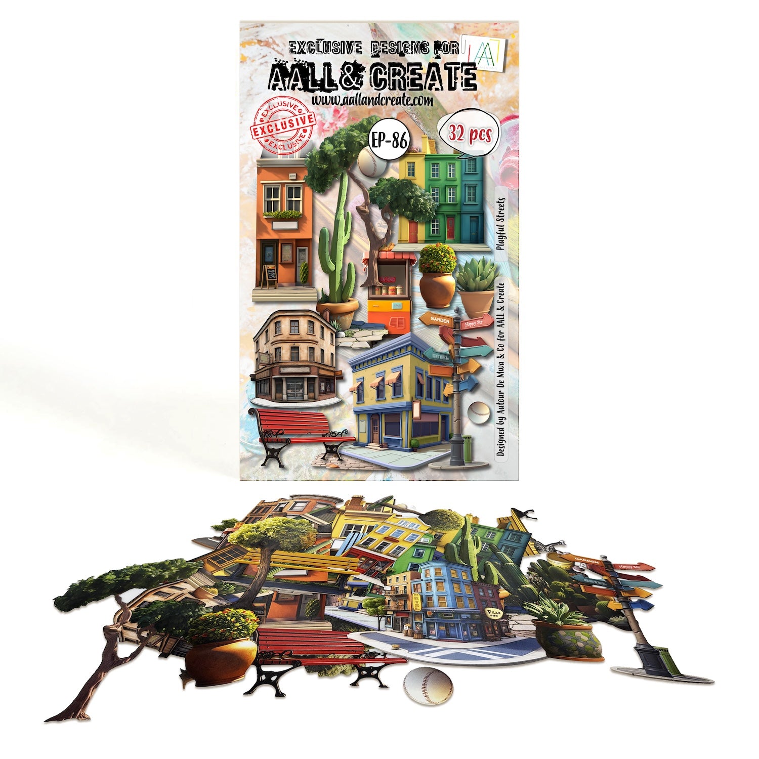 AALL & Create Playful Streets A6 Ephemera Die Cuts 86