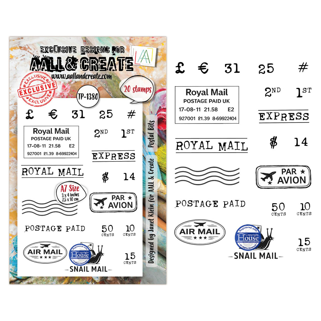 AALL & Create Postal Bits A7 Clear Stamp Set 1380