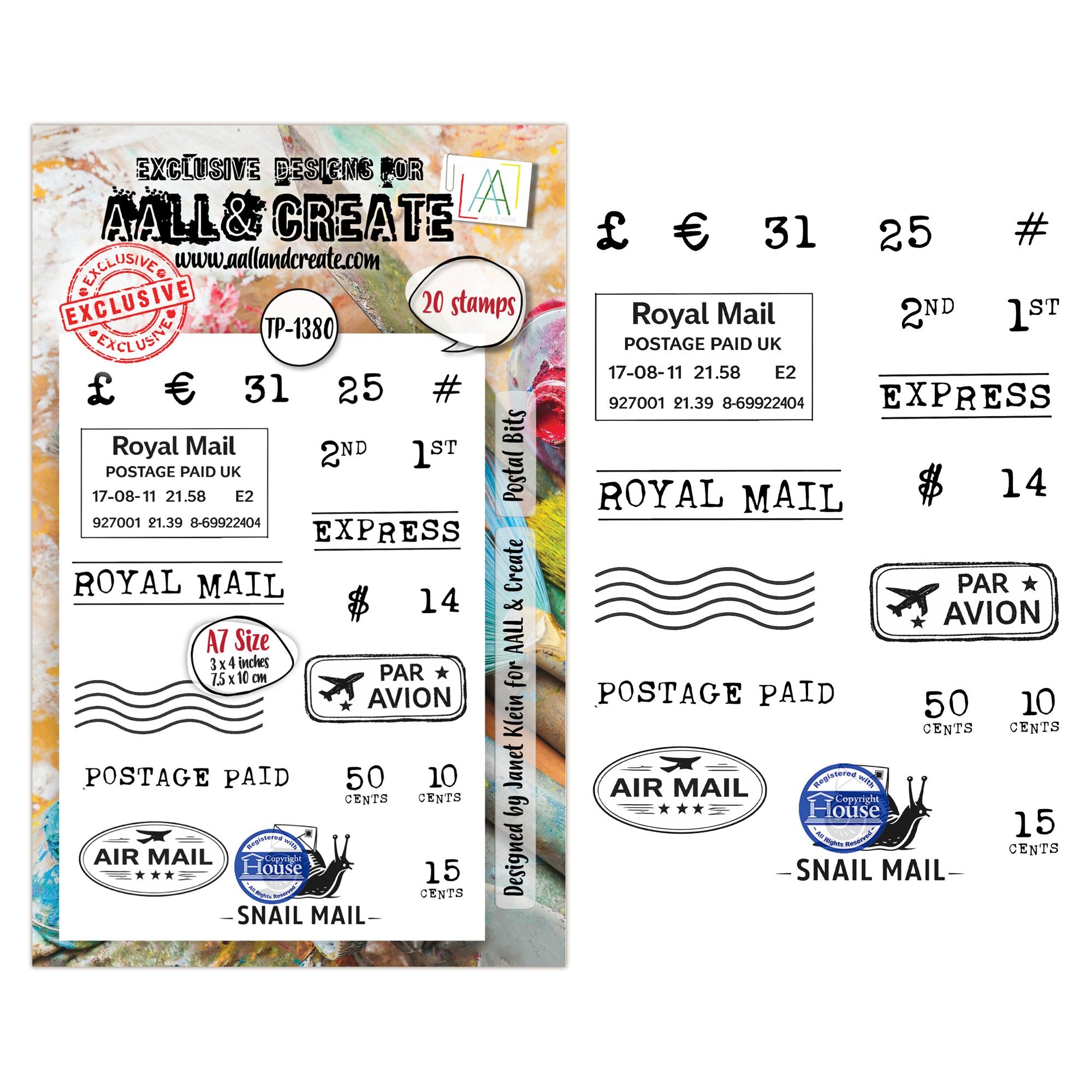 AALL & Create Postal Bits A7 Clear Stamp Set 1380