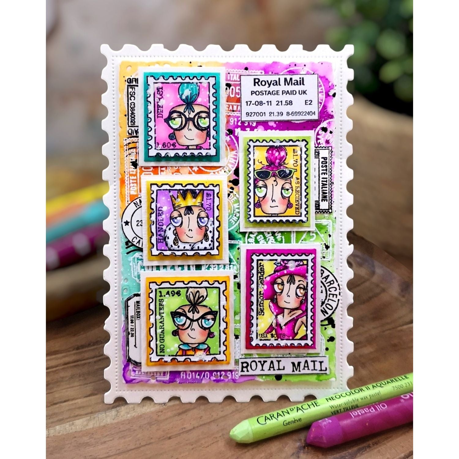 AALL & Create Postal Bits A7 Clear Stamp Set 1380 royal mail