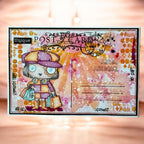 AALL & Create Postcard Shuffle A6 Clear Stamp Set 1338 girl shopping