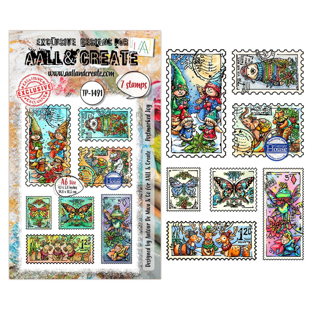 AALL & Create Postmarked Joy A6 Clear Stamp Set 1491