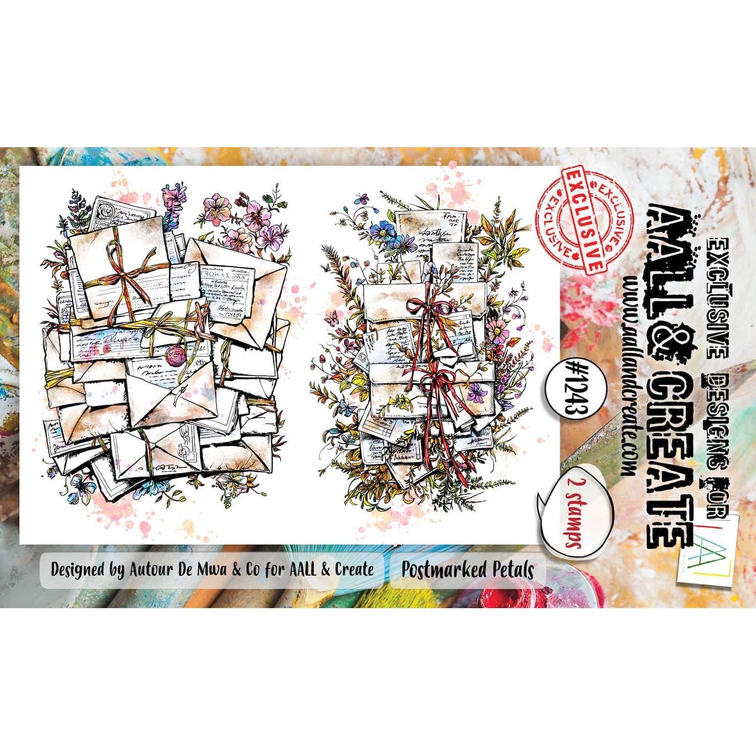 AALL & Create Postmarked Petals A6 Clear Stamp Set 1243