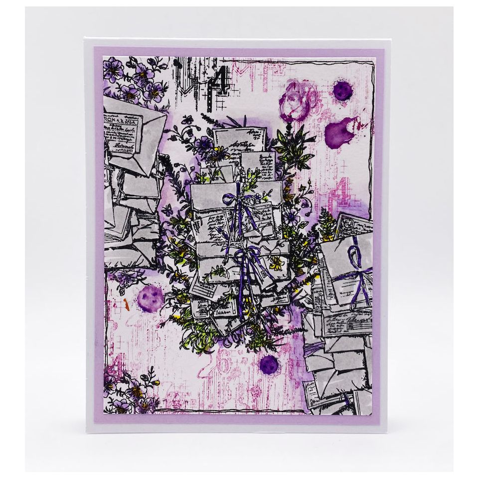 AALL & Create Postmarked Petals A6 Clear Stamp Set 1243 lavender