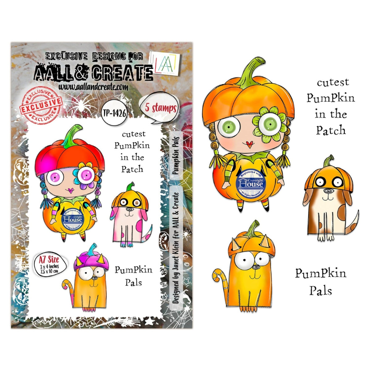 AALL & Create Pumpkin Pals A7 Clear Stamp Set 1426