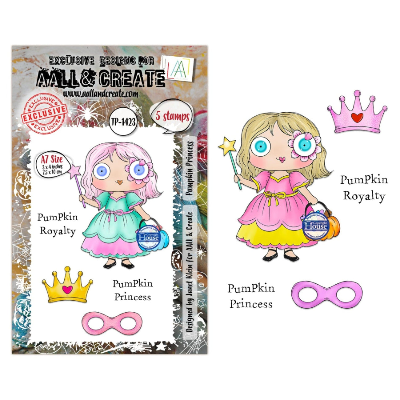 AALL & Create Pumpkin Princess A7 Clear Stamp Set 1423