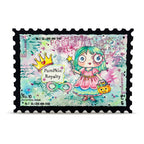 AALL & Create Pumpkin Princess A7 Clear Stamp Set 1423 pink dress crown star wand card