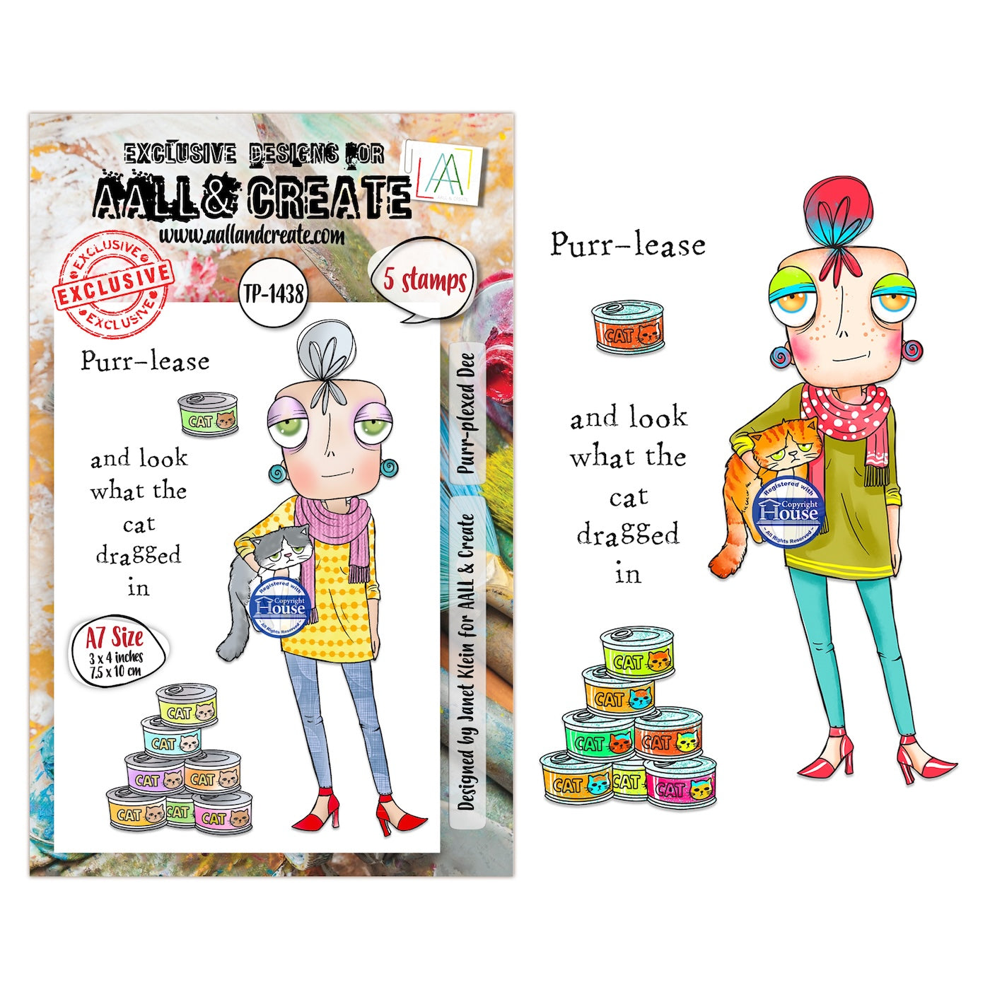 AALL & Create Purr-plexed Dee A7 Clear Stamp Set 1438