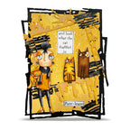 AALL & Create Purr-plexed Dee A7 Clear Stamp Set 1438 woman holding cat black scarf card