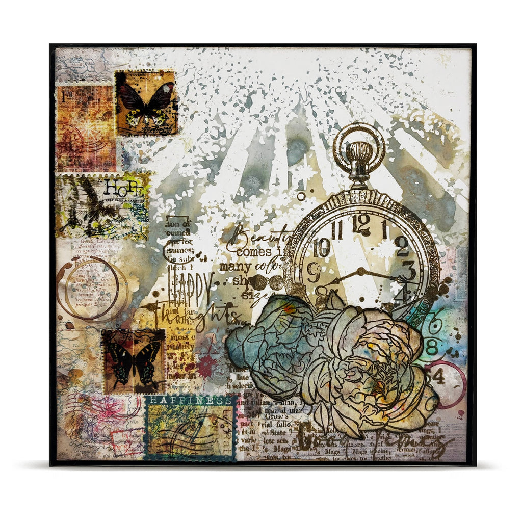 AALL & Create Radiant Rise 6x6 Stencil pc-257 pocket watch