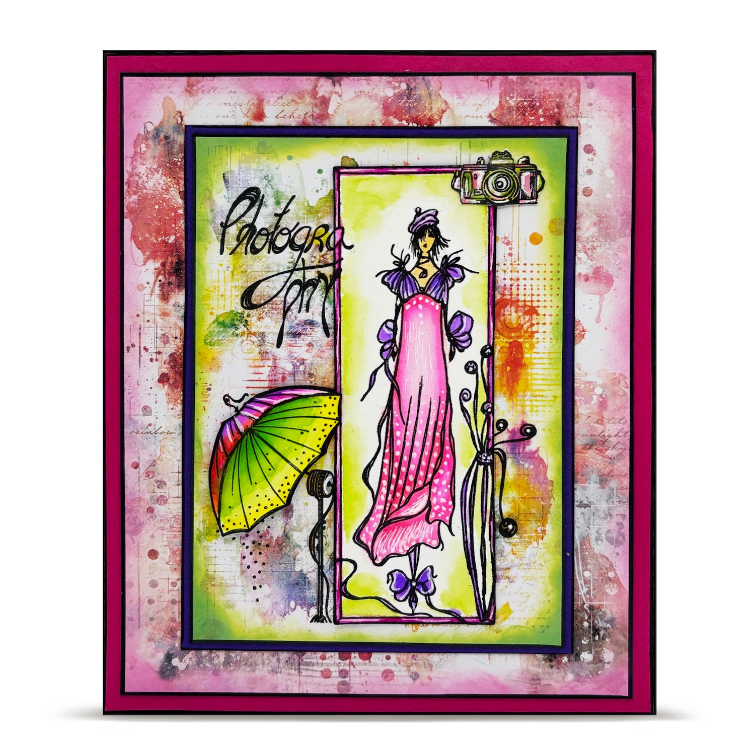 AALL & Create Reflections In Motion A6 Clear Stamp Set 1430 pink dress