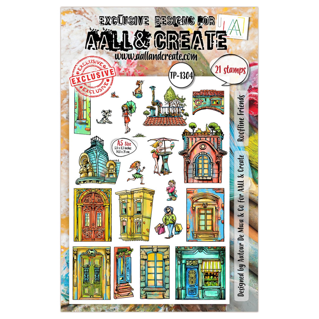 AALL & Create Roofline Friends A5 Clear Stamp Set 1304