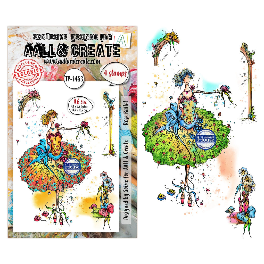 AALL & Create Rose Ballet A6 Clear Stamp Set 1483