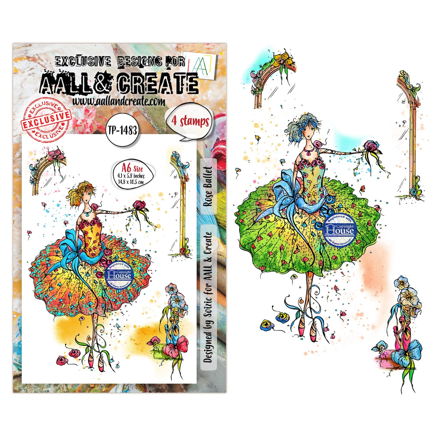 AALL & Create Rose Ballet A6 Clear Stamp Set 1483