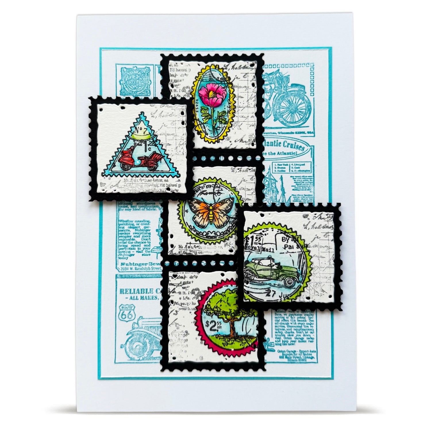 AALL & Create Royal Dispatch Series A6 Clear Stamp Set 1444 scooter