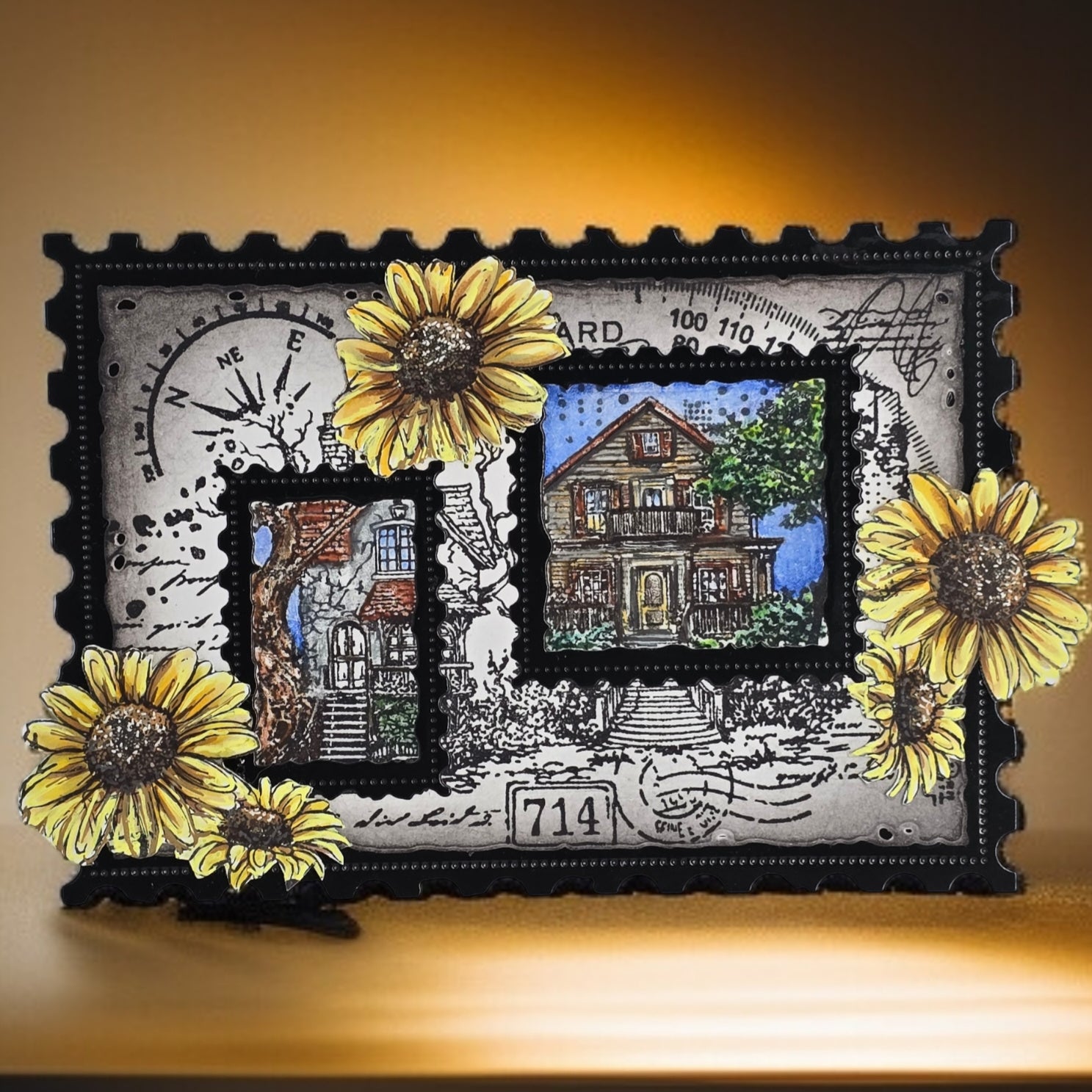 AALL & Create Scenic Script A6 Clear Stamps 1257 houses