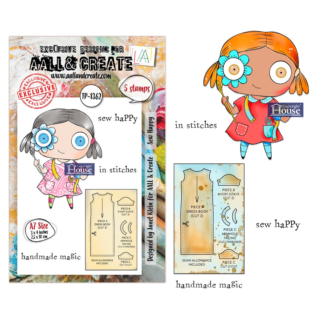 AALL & Create Sew Happy A7 Clear Stamp Set 1362