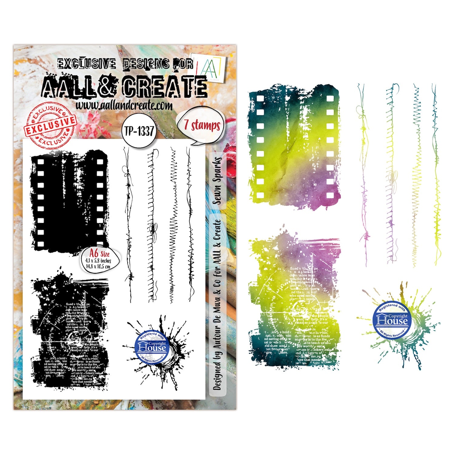 AALL & Create Sewn Sparks A6 Clear Stamp Set 1337