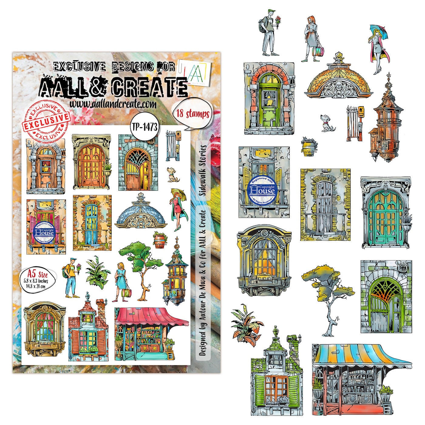 AALL & Create Sidewalk Stories A5 Clear Stamp Set 1473 