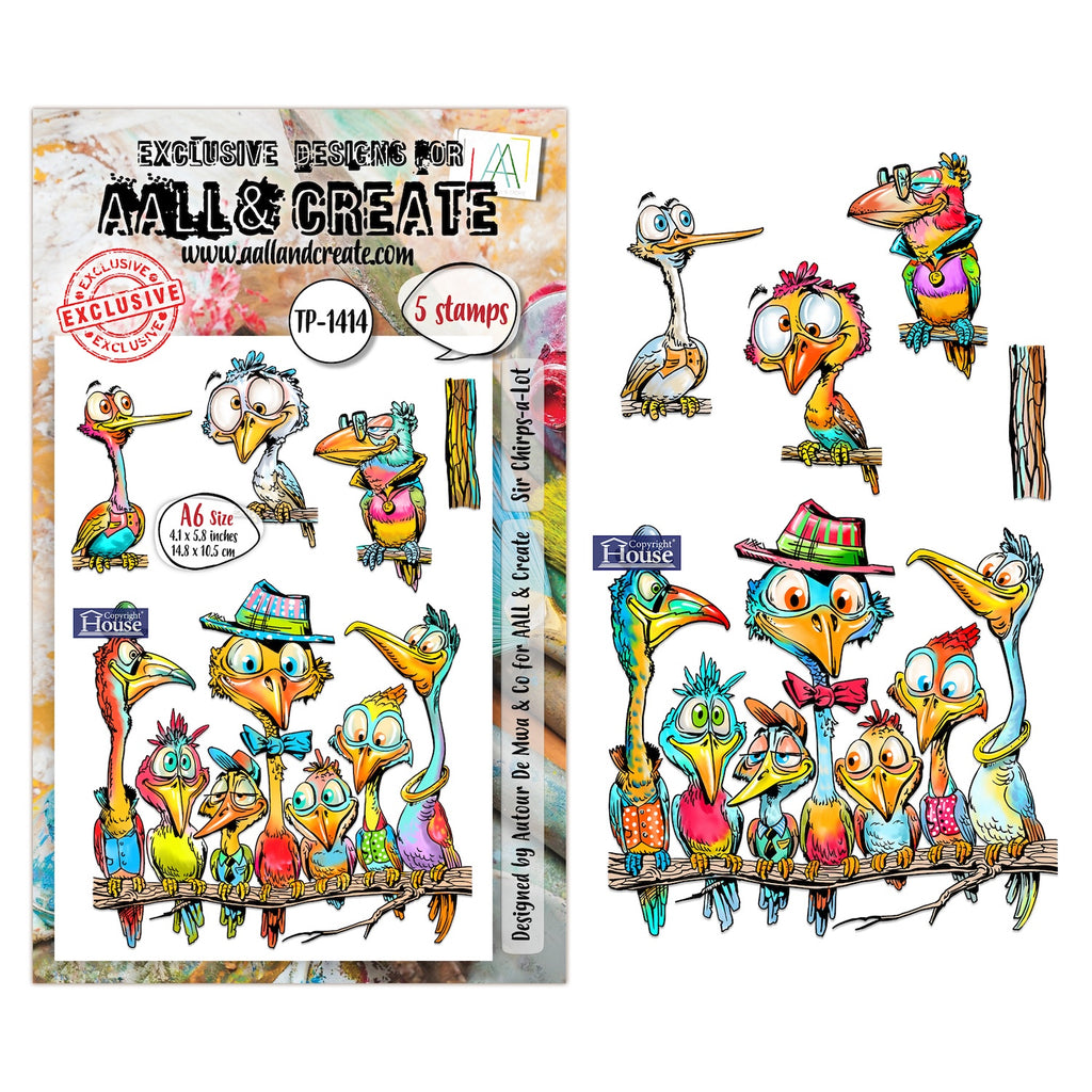 AALL & Create Sir Chirps-a-Lot A6 Clear Stamp Set 1414
