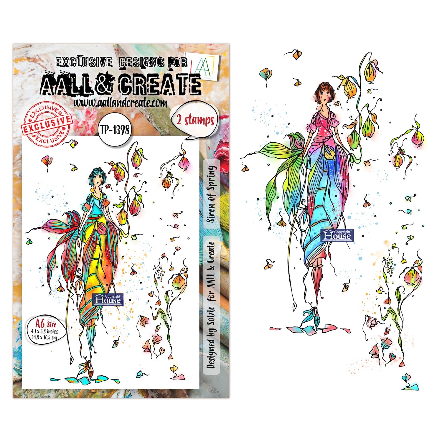 AALL & Create Siren of Spring A6 Clear Stamp Set 1398