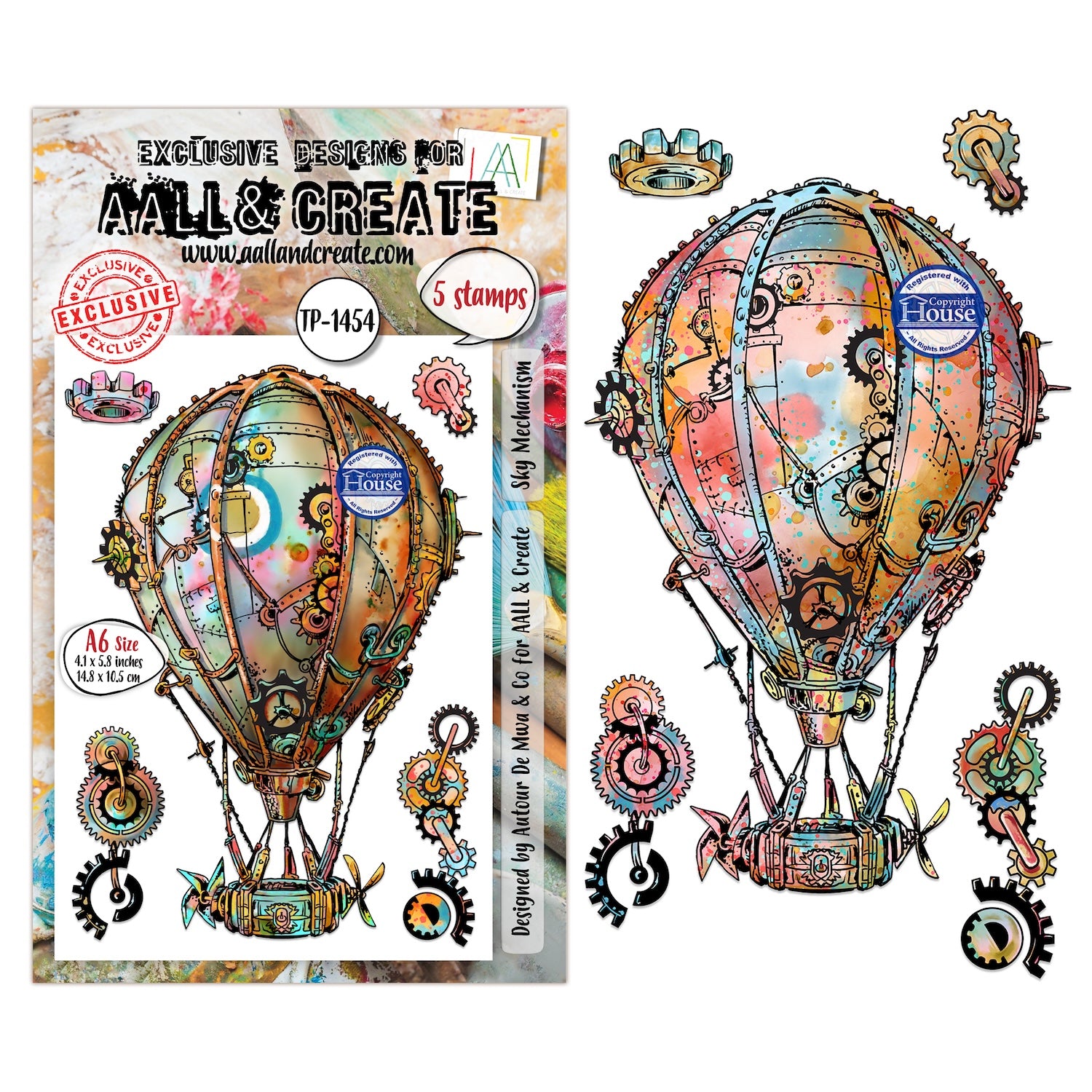 AALL & Create Sky Mechanism A6 Clear Stamp Set 1454