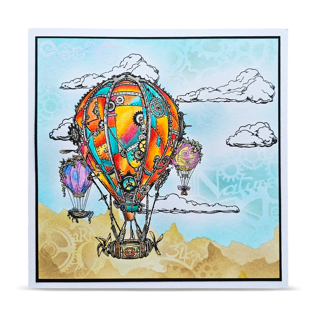 AALL & Create Sky Mechanism A6 Clear Stamp Set 1454 hot air balloon