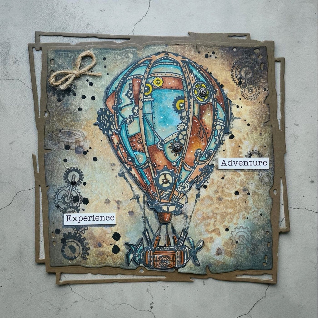 AALL & Create Sky Mechanism A6 Clear Stamp Set 1454 hot air balloon adventure
