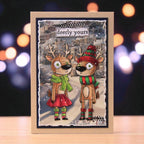 AALL & Create Snowfall and Stains A6 Design Paper 35 deerly yours
