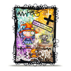 AALL & Create Spellbound A7 Clear Stamp Set 1424 black and orange cats orange witch hat card