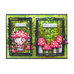 AALL & Create Sportacular A7 Clear Stamp Set 1514 red mushrooms green leaves postage stamp green card 