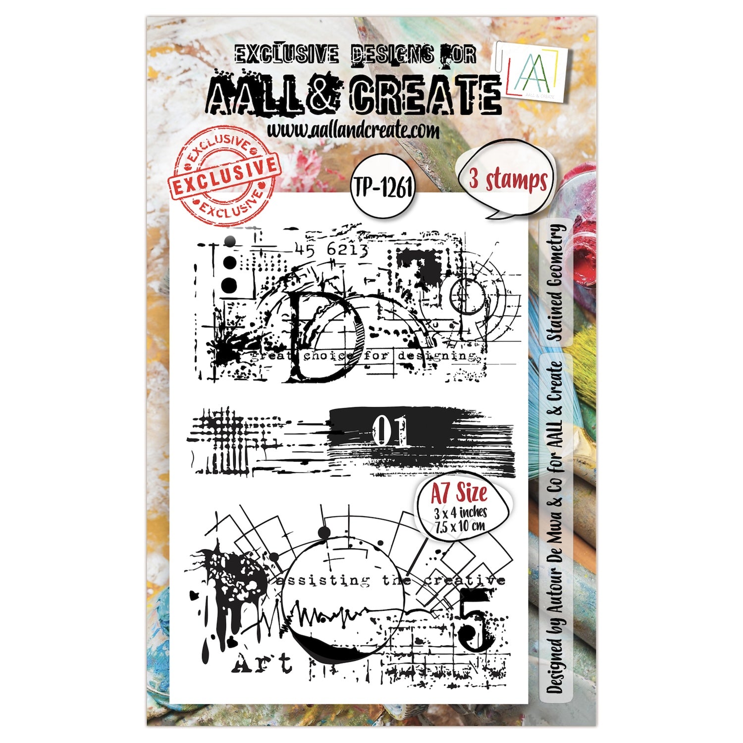 AALL & Create Stained Geometry A7 Clear Stamps 1261