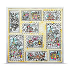 AALL & Create Stamped Wishes A6 Clear Stamp Set 1492 presents reindeer and sled stamp card